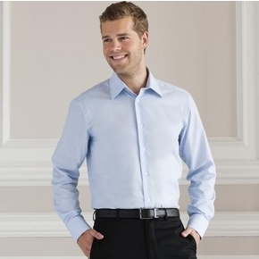 Men's Long Sleeve Easy Care Tailored Oxford Shirt Russell