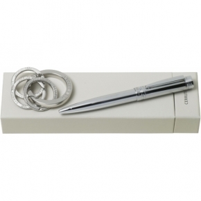Cerruti Silver Ballpoint Pen and Key Chain Zoom